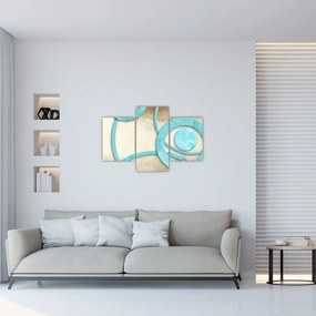 Tablou - Cercuri albastre acvarelă (90x60 cm)