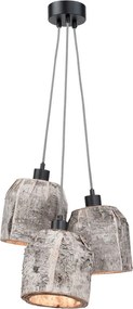 Lustra cu 3 pendule design rustic din lemn ASPEN ASPEN24/H3/N