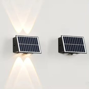 Aplica Exterior cu Panou Solar, Model 686020, IP65, Lumină Neutră, Negru