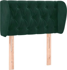 vidaXL Tăblie de pat cu aripioare verde închis 83x23x78/88 cm catifea