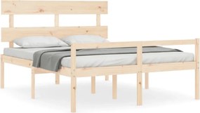 vidaXL Cadru de pat senior cu tăblie, 160x200 cm, lemn masiv