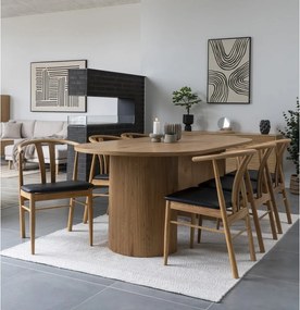 Scaun de dining negru/în culoare naturală din imitație de piele Artenara – House Nordic