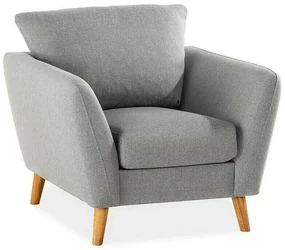 Set mobilier tapițat Scandinavian Choice P110Gri, Tapiterie, Picioare: Lemn, Lemn: Stejar