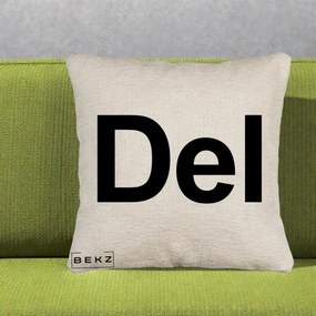 Perna Personalizata Tasta Del Tipografie Bold, 40x40 cm, Bej Canapea, Husa Detasabila, Perna Inclusa, BEKZ®