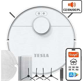 Aspirator robot inteligent TESLA Electronics RoboStar 2 în 1 2550 mAh Wi-Fi alb