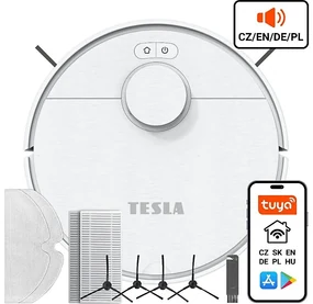 Aspirator robot inteligent TESLA Electronics RoboStar 2 în 1 2550 mAh Wi-Fi alb