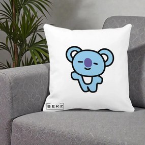 Perna Personalizata BT21 Koya Kawaii, 40x40 cm, Alba Mata, Husa Detasabila, Perna Inclusa, BEKZ®