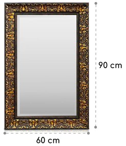Manresa Oglindă de perete dreptunghiulară cu ramă din lemn 90 x 60 cm Vintage