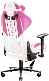 Scaun gaming Diablo X-Player 2.0 din material Normal Size Marshmallow Pink/roz Diablochairs