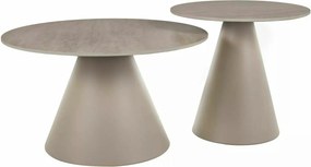 Set 2 măsuțe cafea HILL II, bej/cașmir, ceramică/metal