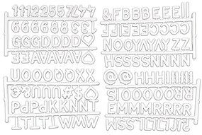 Litere pentru organizatoare albe 11.5x20x3 cm – Homéa