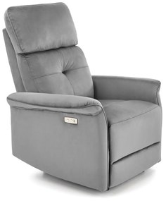 Fotoliu recliner Semir velvet gri H108 cm