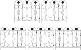 vidaXL Gard de Grădină Spalier Negru 305,5 x 55,5 x 0,3 cm