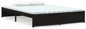 814953 vidaXL Cadru de pat, negru, 140x200 cm, lemn masiv