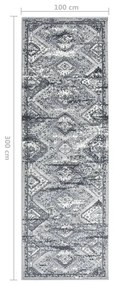 Covor traversa, gri oriental, 100x300 cm, BCF 100 x 300 cm, Model 3