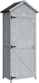 Outsunny Căsuță din lemn, 77x52.5x178cm, Dulap cu banc de lucru rabatabil | Aosom Romania