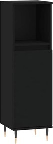 vidaXL Dulap de baie, negru, 30x30x100 cm, lemn prelucrat