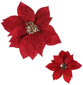 Floare artificială Poinsettia, roșu, diametru 20cm