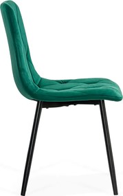 Scaun living din catifea cu cadru metalic BUC 210 verde
