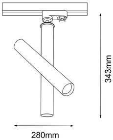 Spot pentru sistem pe șină AKADI 1xGU10-MR11/15W/230V Amplex 8896