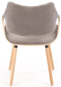 Scaun K396 material catifea gri stejar