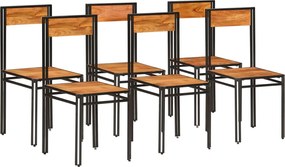 vidaXL Scaune de bucătărie, 6 buc., lemn masiv de acacia