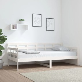 vidaXL Pat de zi, alb, 90x190 cm, lemn masiv de pin