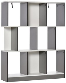 HOMCOM Bibliotecă Mobilă cu 8 Rafturi pentru Sufragerie și Dormitor, 100x24x124 cm, Gri Închis | Aosom Romania