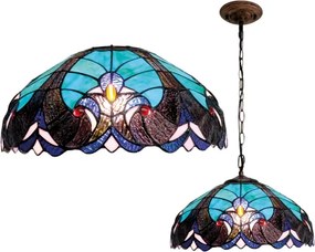 BRILAGI - lustru Tiffany din vitralii cu lanț CORAL 1xE27/60W/230V Ø 40 cm