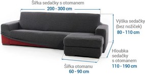 Nueva Textura Huse care se întind foarte bine NIAGARA antracit canapea cu otoman dreapta (l. 200 - 300 cm)