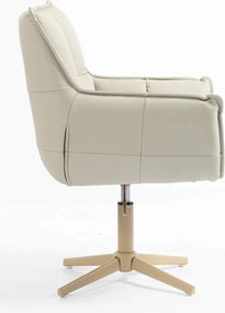 HR560CROSS Scaun Ecru Piele Ecologica Premium Soft cu Bază Crem