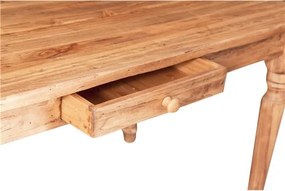 Masa fixa, L140 80 H80 cm, cu sertar, lemn masiv natur antic
