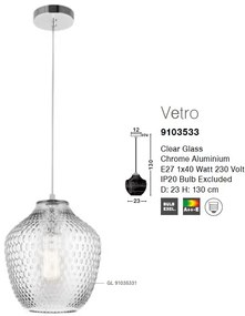 Lustra, Pendul design modern decorativ Vetro NVL-9103533