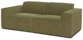 Canapea verde din catifea reiată 202 cm Sting - Scandic