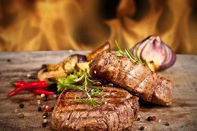 Fototapet autoadeziv steak de vită la grătar