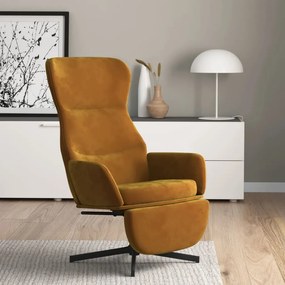 3097503 vidaXL Scaun de relaxare cu taburet, maro, catifea