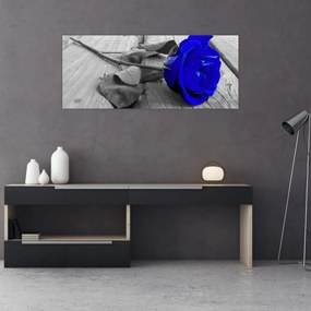 Tablou - Trandafir albastru (120x50 cm)