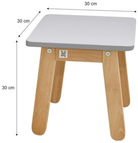 Scaunel pentru copii WOODY GREY gri