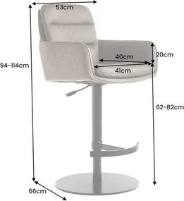 Scaun de bar pivotant Big George, microfibra/ piele antracit