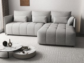 Colțar extensibil dumonde cu ladă de depozitare si sezut confortabil din spuma high-density, Malta Euphoria Dove 235x185 cm