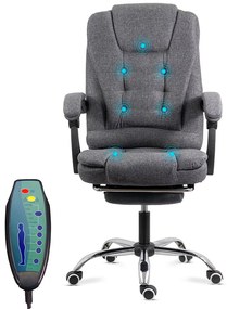 Scaun birou textil cu masaj in 7 puncte OFF 4181M gri