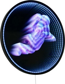 Decorațiune luminoasă neagră de perete cu alimentare la priză ø 60 cm Duke – Reality