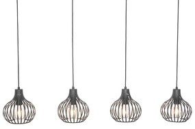 Lampă modernă cu pandantiv neagră cu 4 lumini - Saffira