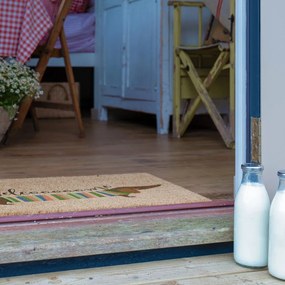 Covoraș de intrare din fibre de nucă de cocos 40x60 cm Welcome Sausage Dog – Artsy Doormats