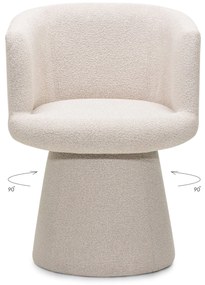 Fotoliu design rotativ YATO, crem