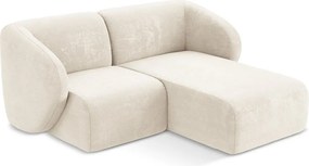 Colțar bej cu tapițerie din chenille (cu colț pe partea dreaptă/cu șezlong) Lani – Makamii