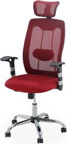 Scaun ergonomic OFF 988 vișiniu, tetieră și suport lombar reglabil