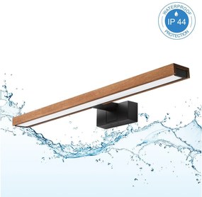 Brilagi-LED Lumină pentru oglindă de baie WOODY MIRROR 3 în 1 LED/12W/230V 60 cm IP44 negru/stejar