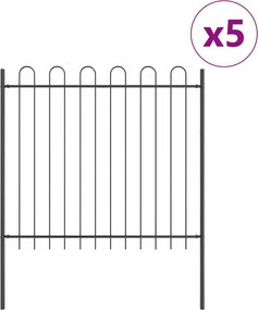 vidaXL Gard de Grădină 5 pcs Gri 8,5 x 1,5 m Oțel acoperit cu pulbere