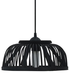 vidaXL Lampă suspendată, negru, 34x14,5cm, bambus, 40 w, semicerc, e27